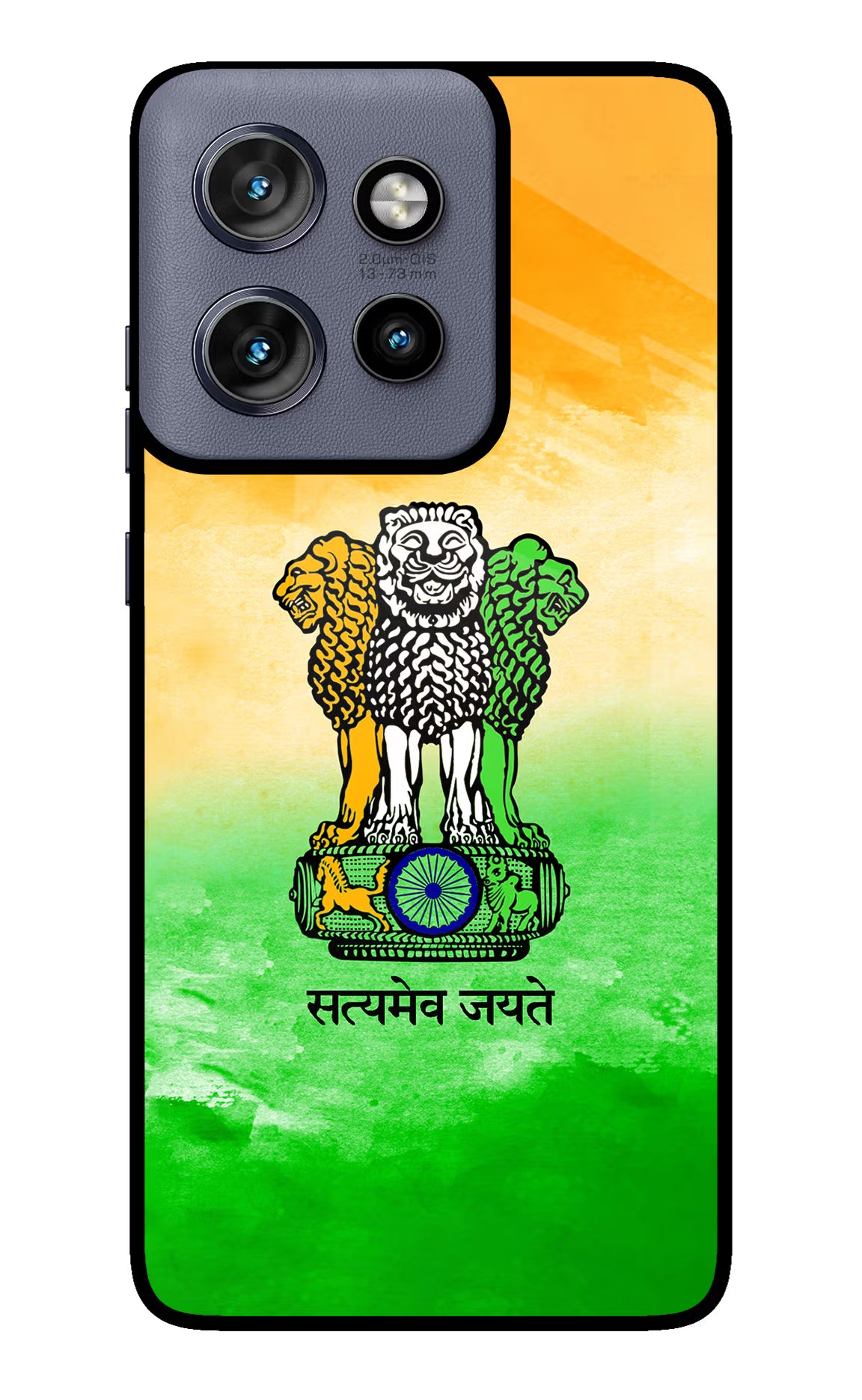 Satyamev Jayate Flag Moto Edge 50 Neo Glass Case Back Cover by Casekaro