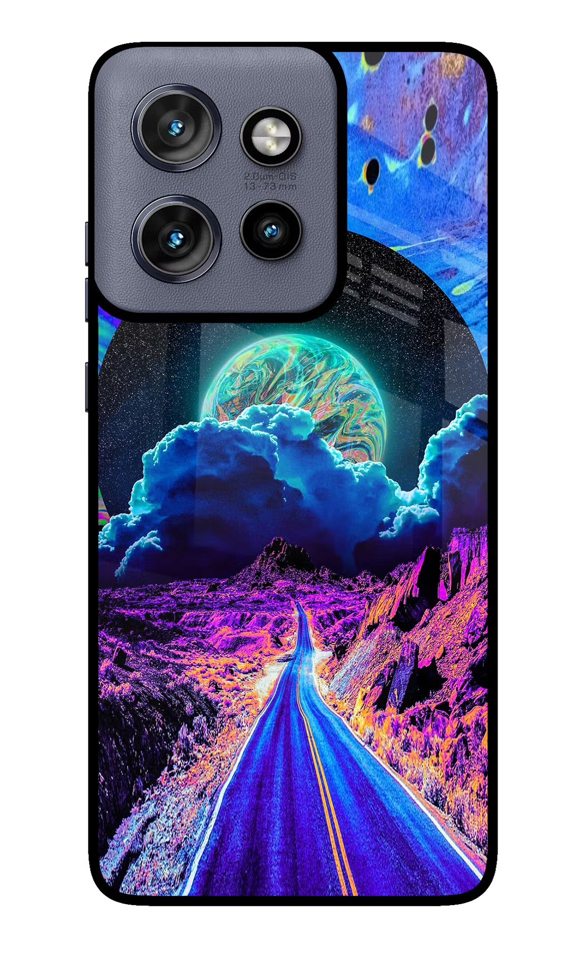 Psychedelic Painting Moto Edge 50 Neo Glass Case Back Cover by Casekaro