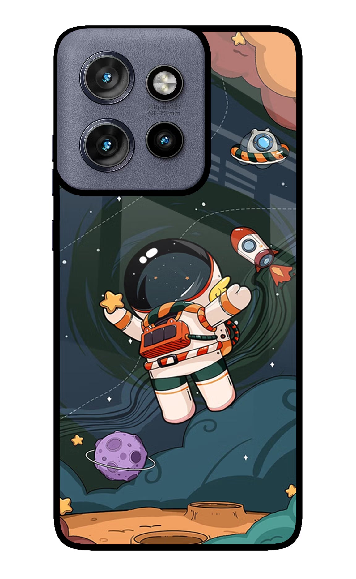 Cartoon Astronaut Moto Edge 50 Neo Glass Case