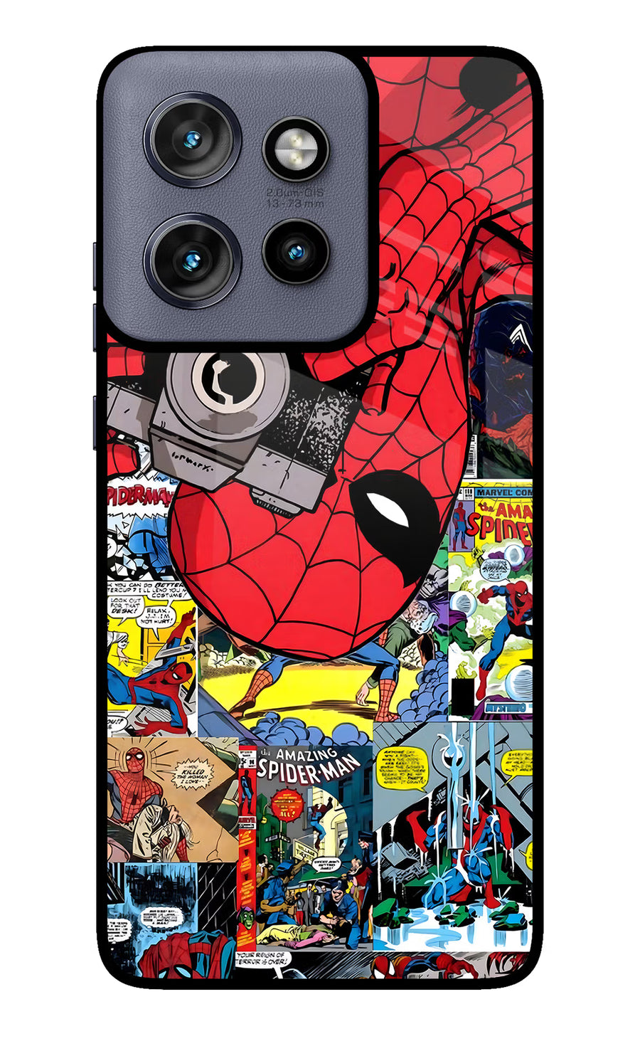 Spider Man Moto Edge 50 Neo Back Cover, Glass case