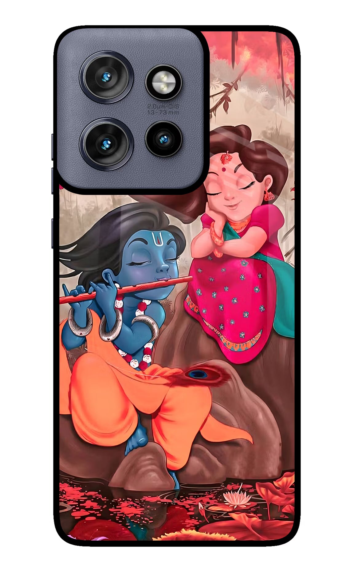 Radhe Krishna Moto Edge 50 Neo Glass Case Back Cover by Casekaro