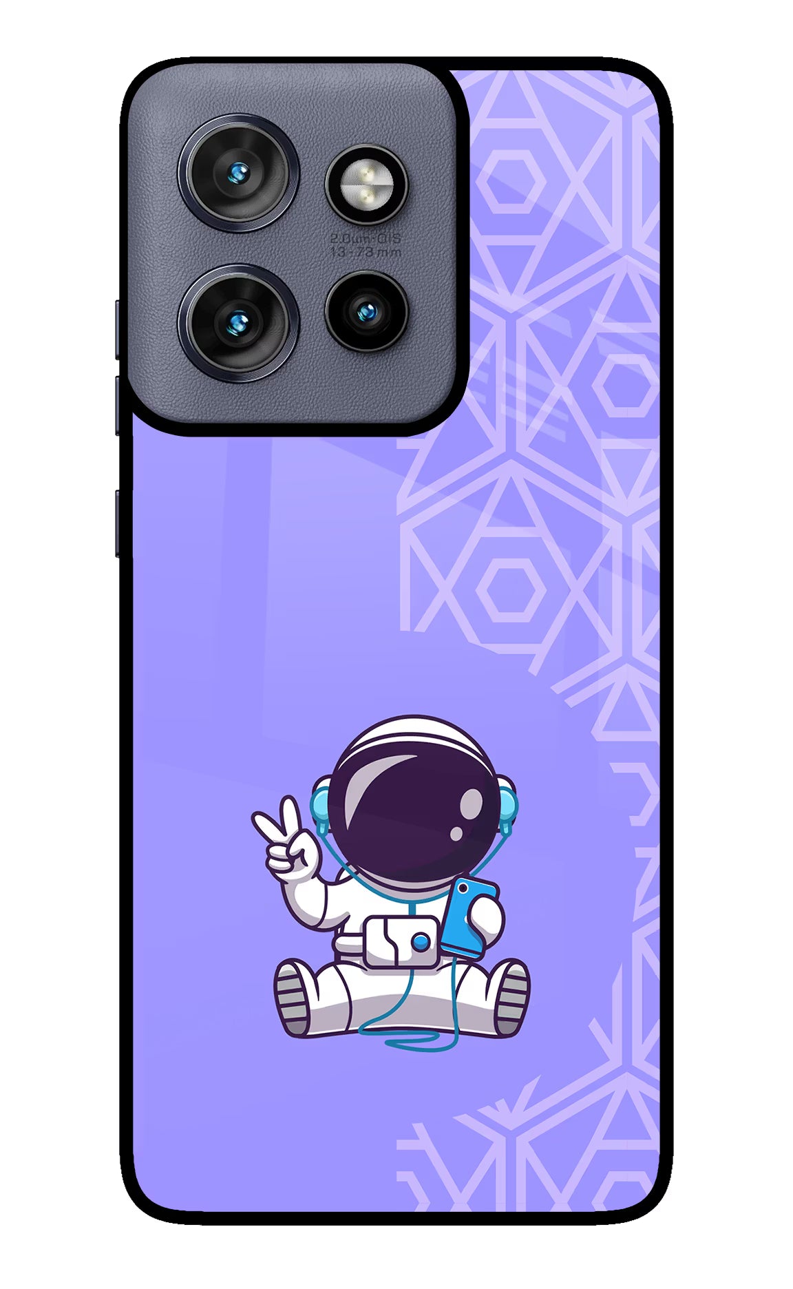 Cute Astronaut Chilling Moto Edge 50 Neo Glass Case Back Cover by Casekaro