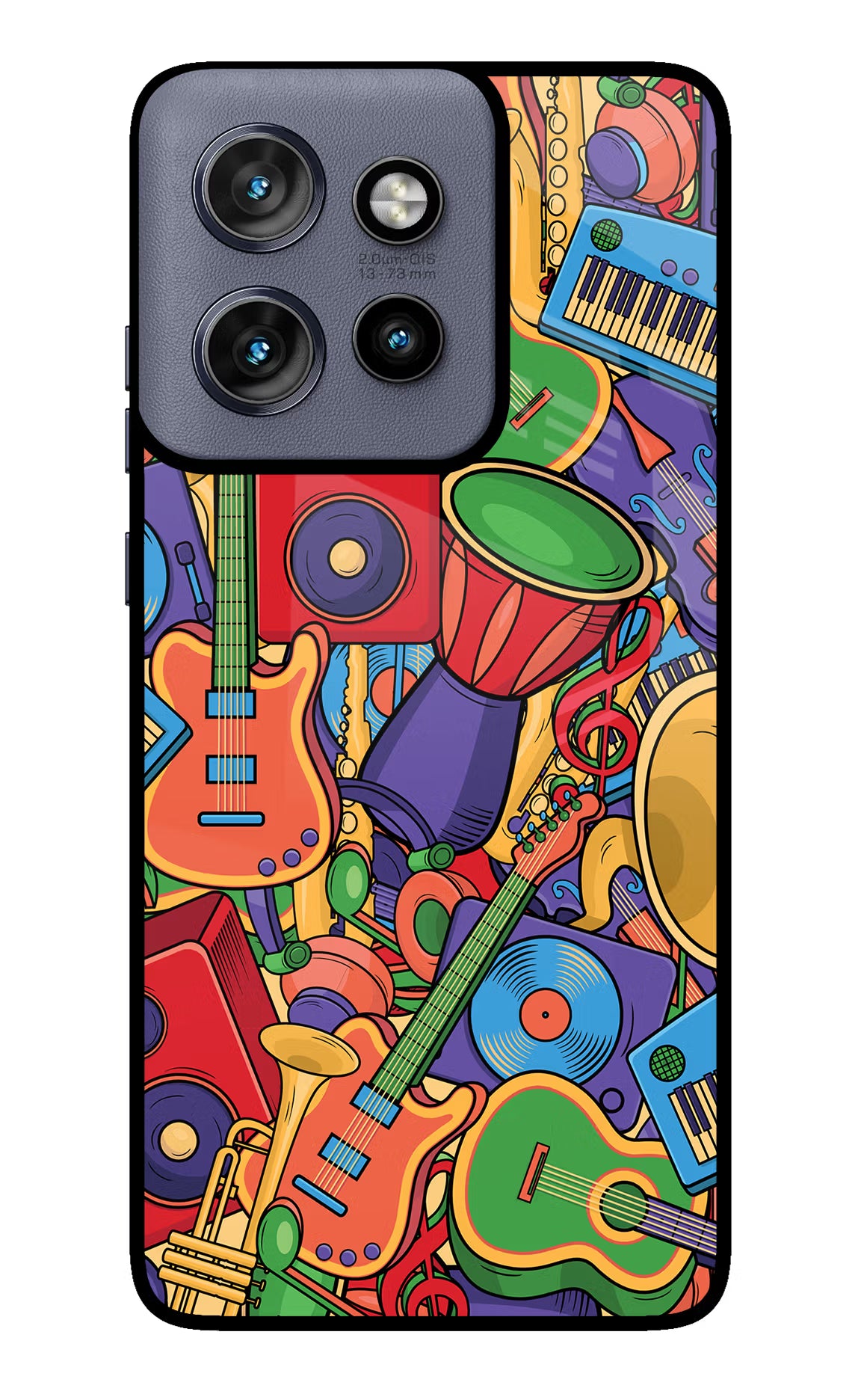 Music Instrument Doodle Moto Edge 50 Neo Glass Case Back Cover by Casekaro
