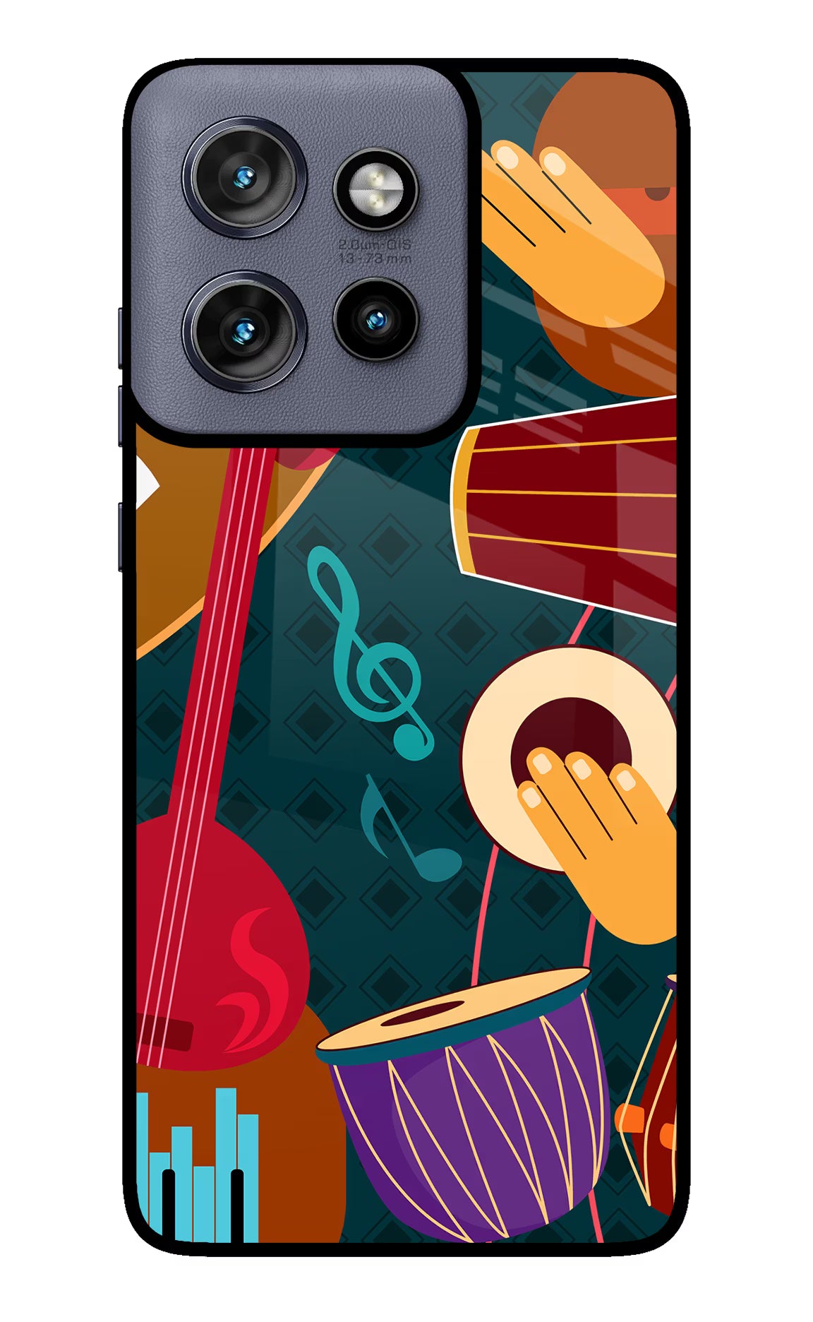 Music Instrument Moto Edge 50 Neo Glass Case Back Cover by Casekaro