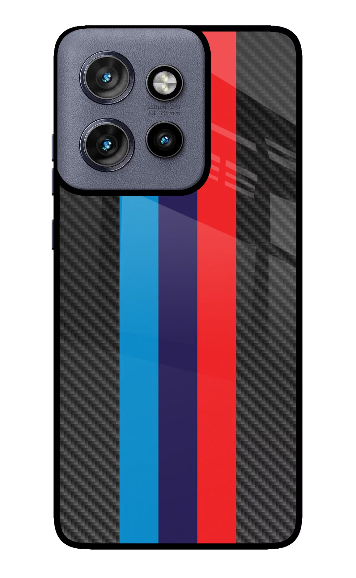 BMW Stripes Pattern Moto Edge 50 Neo Glass Case Back Cover by Casekaro