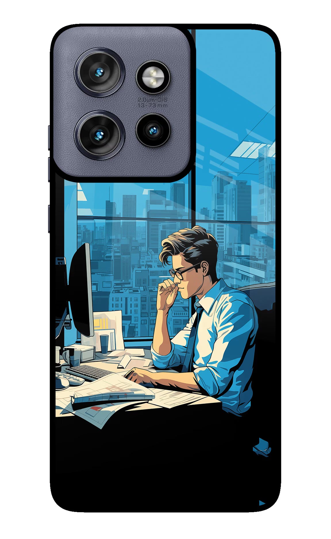 Focused Hustler (AI Generated) Moto Edge 50 Neo Glass Case Back Cover by Casekaro