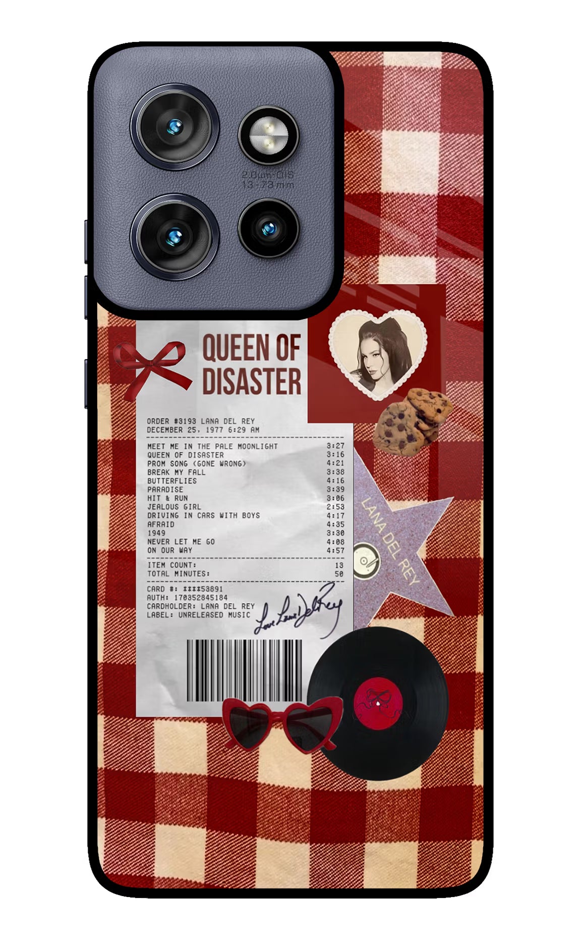 Queen of Disaster Moto Edge 50 Neo Glass Case Back Cover by Casekaro
