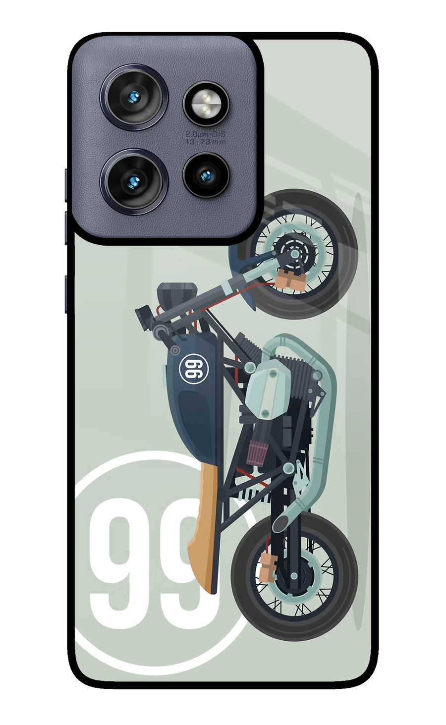 Classic Cafe Racer 99 Moto Edge 50 Neo Back Cover, Glass case