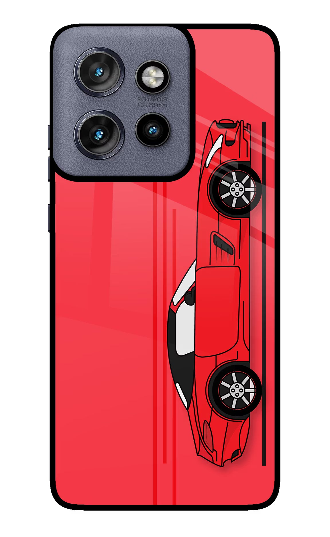 Red Velocity Moto Edge 50 Neo Glass Case Back Cover by Casekaro