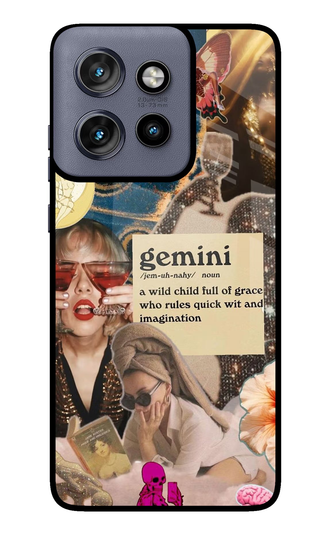 Gemini Zodiac Moto Edge 50 Neo Glass Case Back Cover by Casekaro