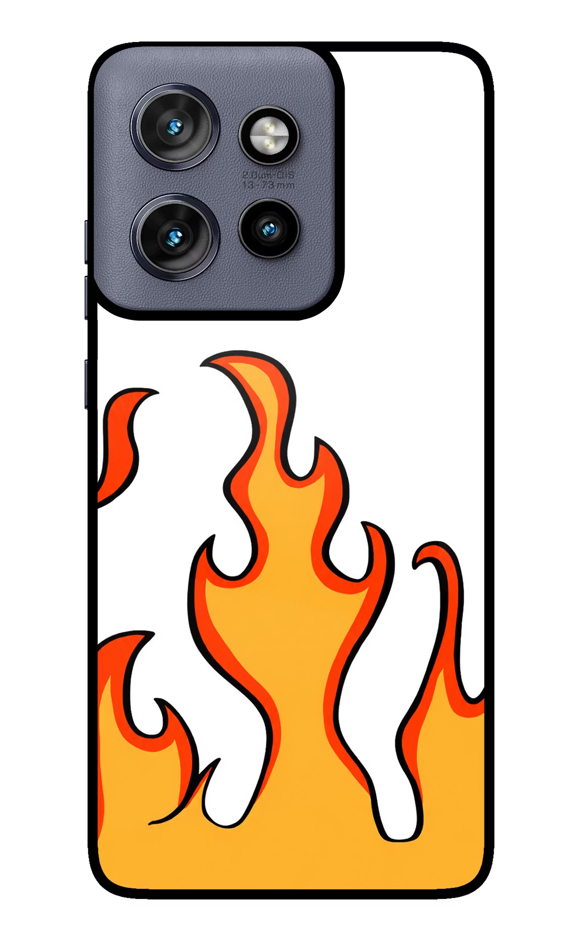 Fired Up – White Moto Edge 50 Neo Glass Case