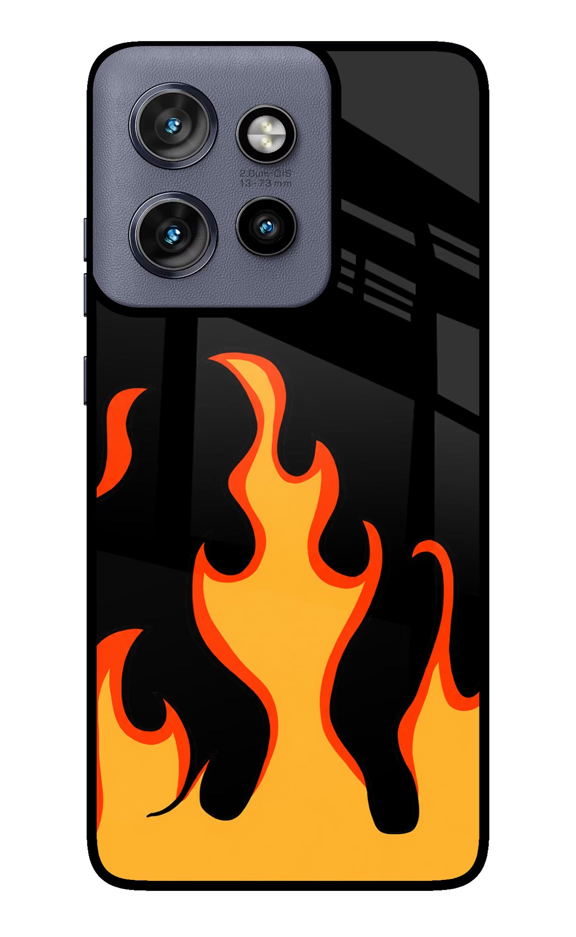 Fired Up – Black Moto Edge 50 Neo Glass Case