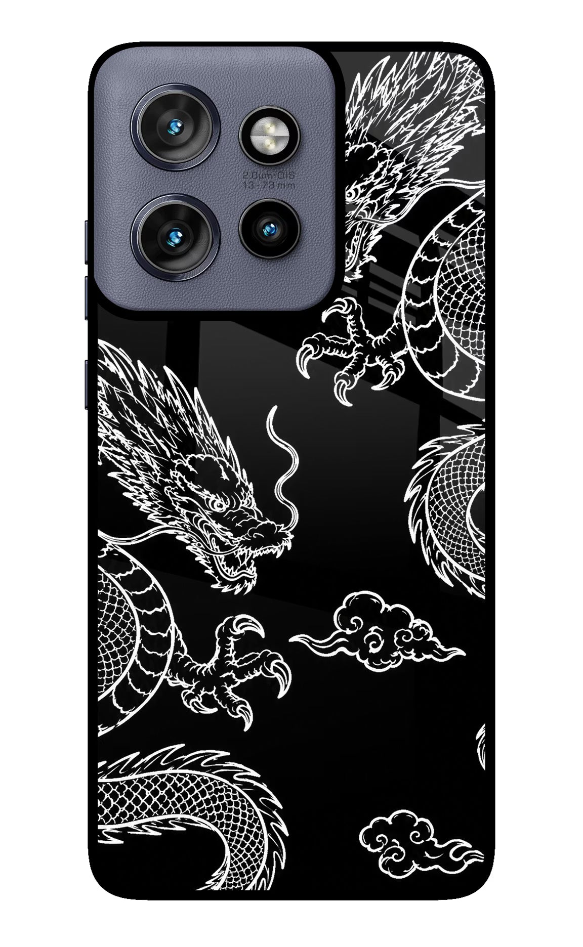 Twin Dragons Moto Edge 50 Neo Glass Case Back Cover by Casekaro