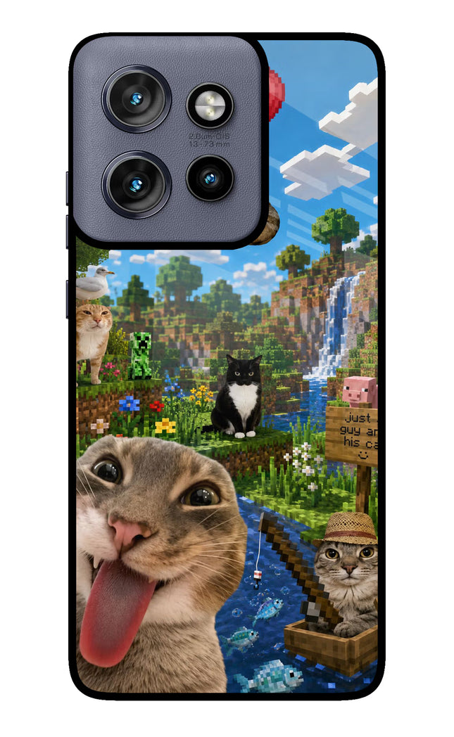 Minecraft Cat Chaos Moto Edge 50 Neo Glass Case