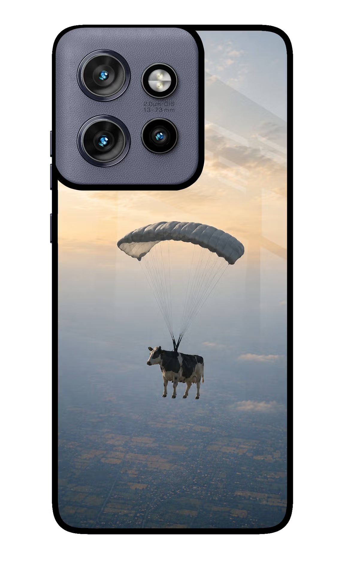 Skydiving Cow Moto Edge 50 Neo Glass Case
