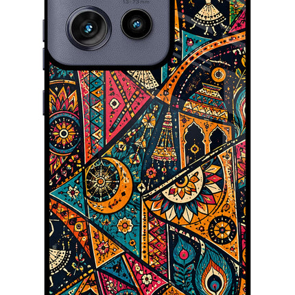 Folk Print Moto Edge 50 Neo Glass Case