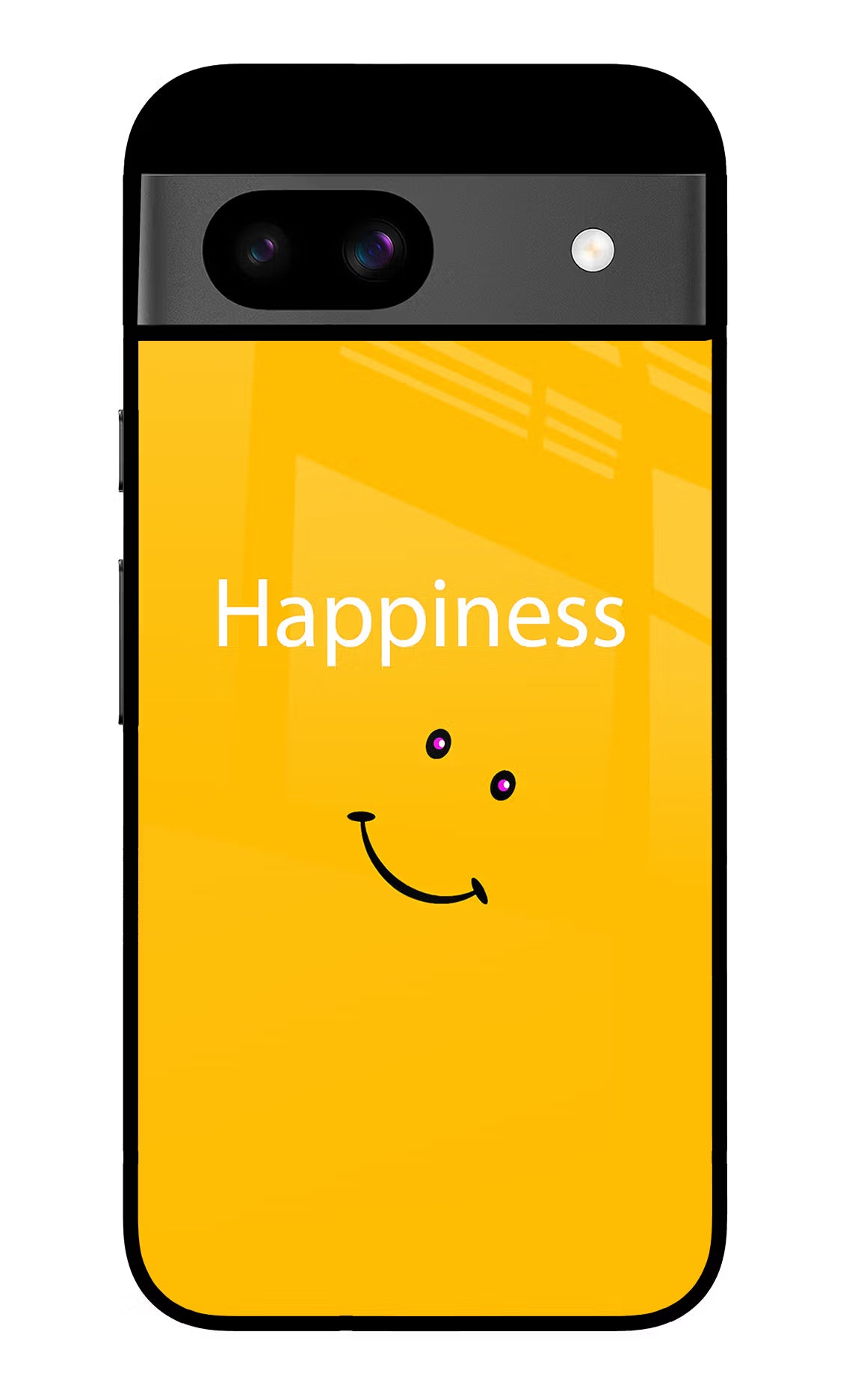 Happiness With Smiley Google Pixel 8A Glass Case Back Cover by Casekaro