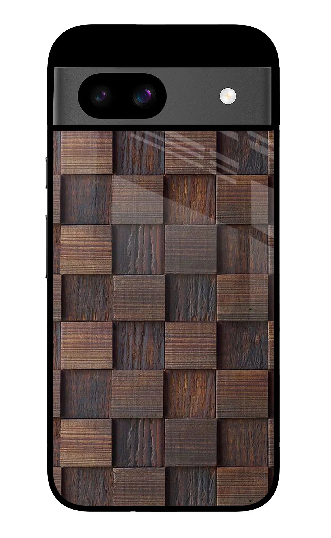 Wooden Cube Design Google Pixel 8A Glass Case