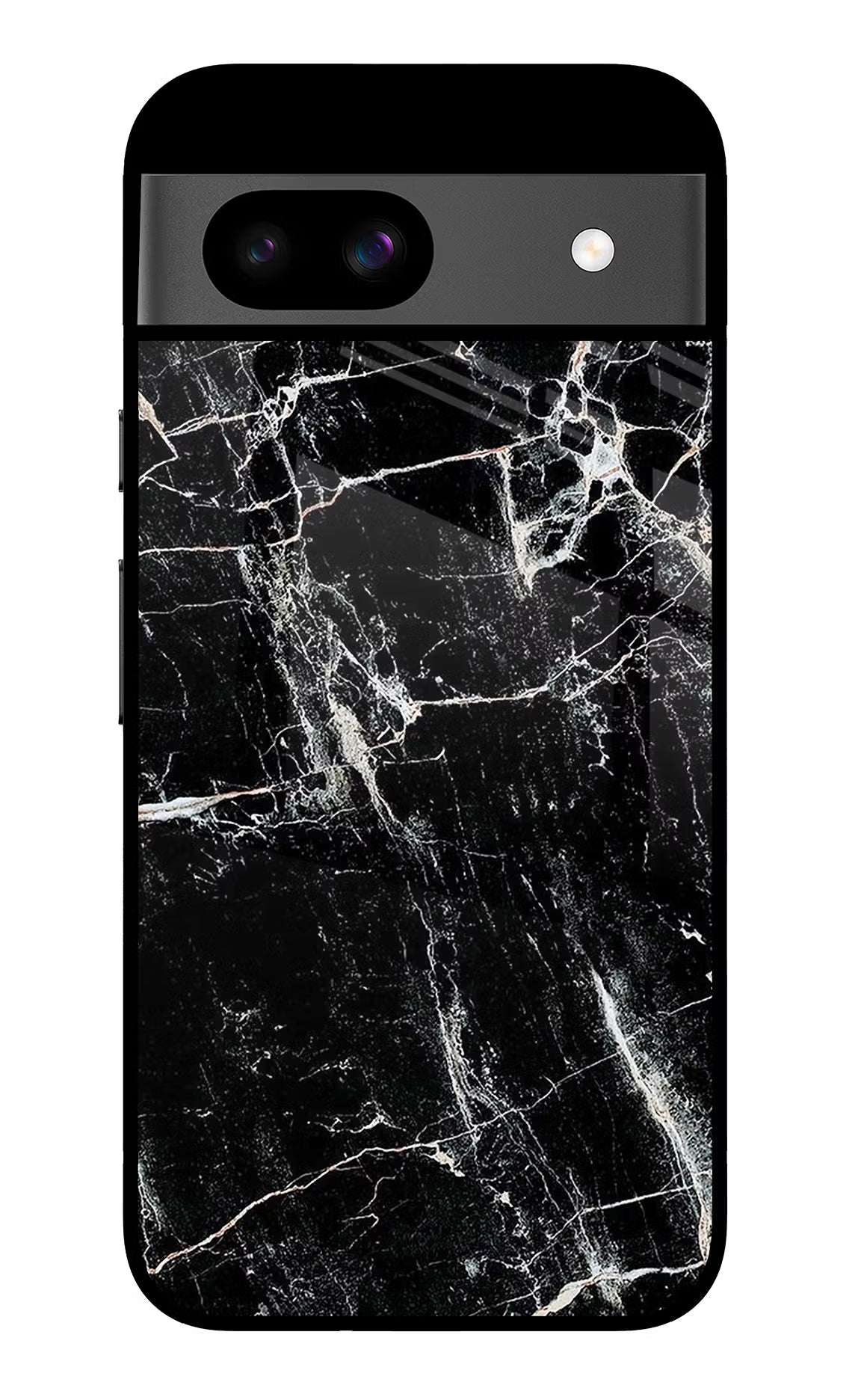Black Marble Texture Google Pixel 8A Glass Case