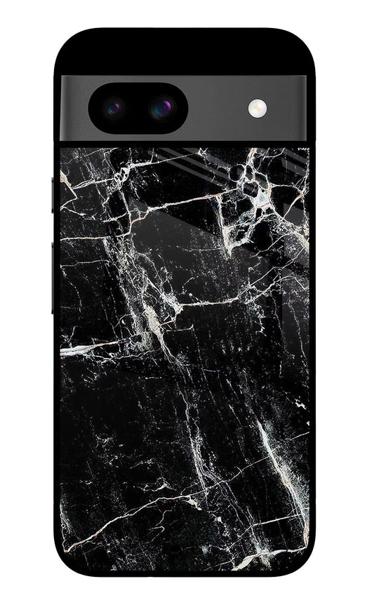 Black Marble Texture Google Pixel 8A Glass Case