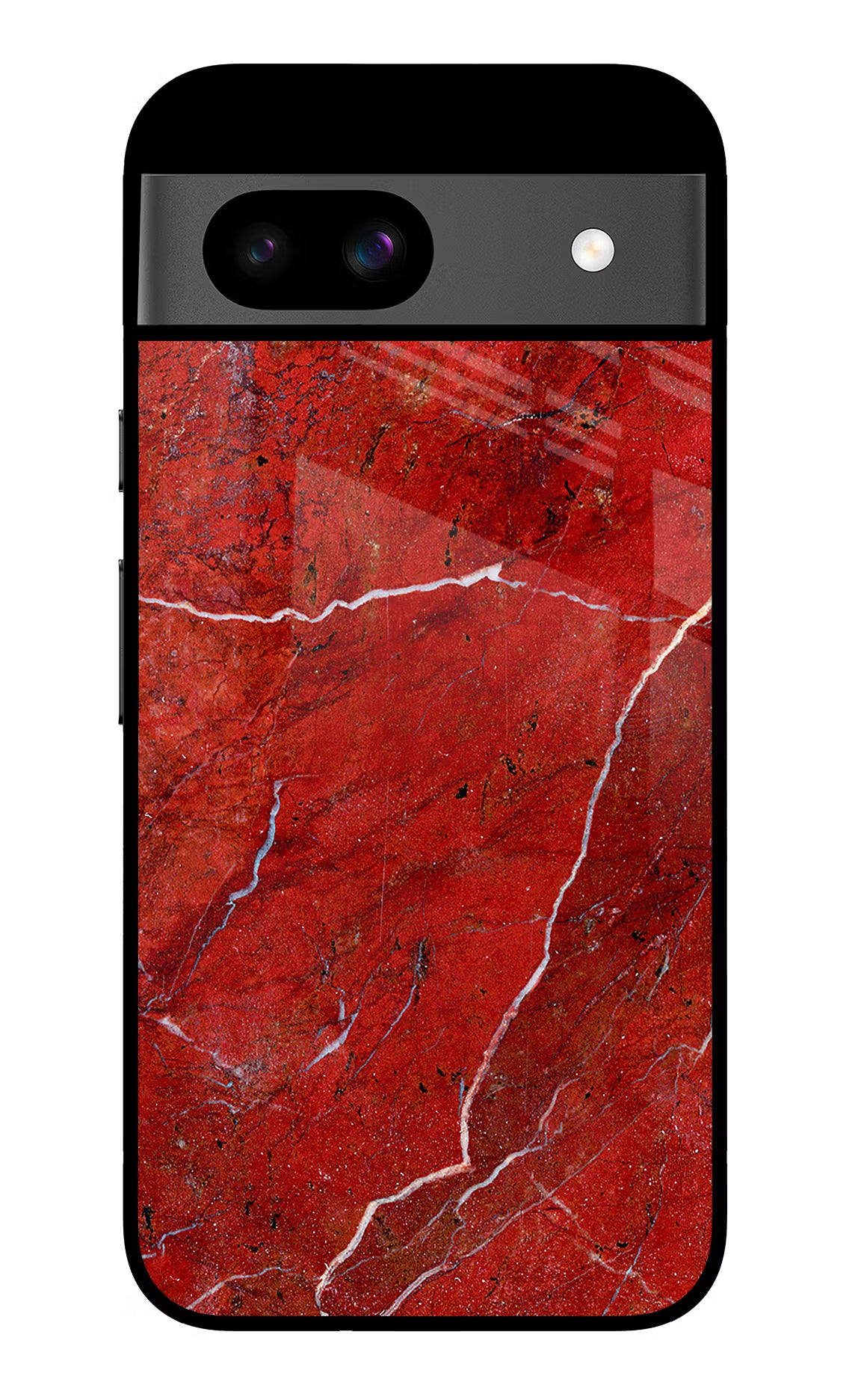 Red Marble Design Google Pixel 8A Glass Case