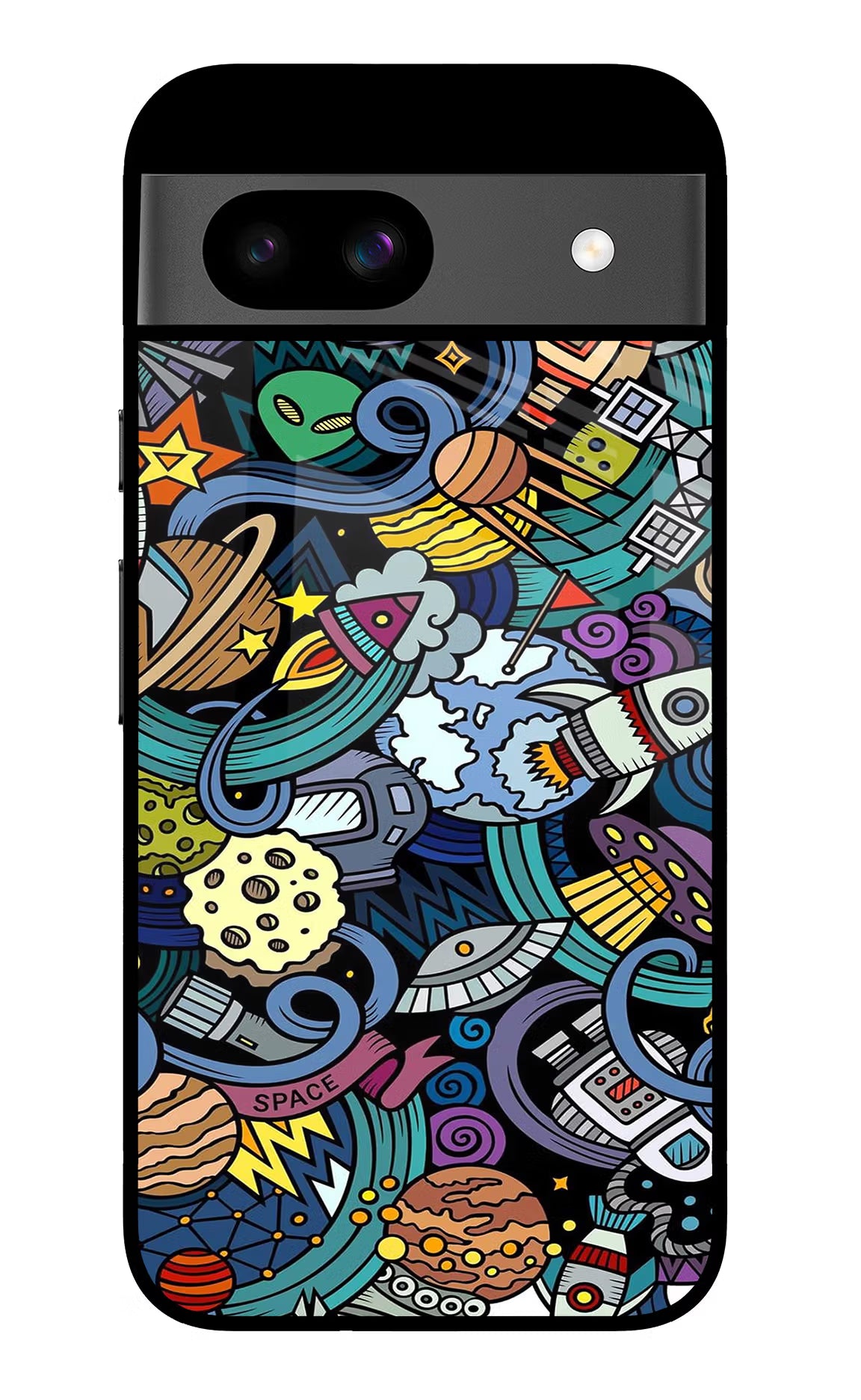 Space Abstract Google Pixel 8A Glass Case Back Cover by Casekaro