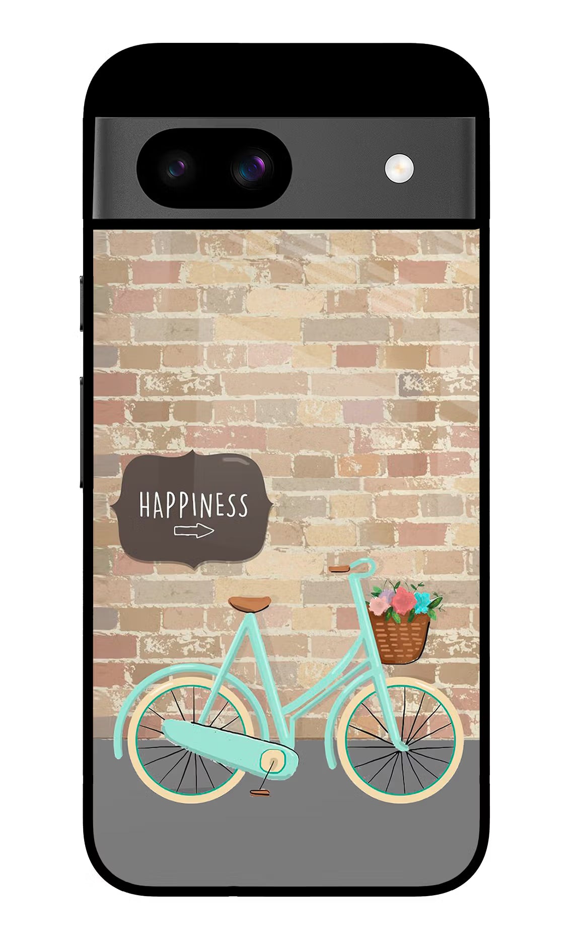 Happiness Artwork Google Pixel 8A Glass Case Back Cover by Casekaro