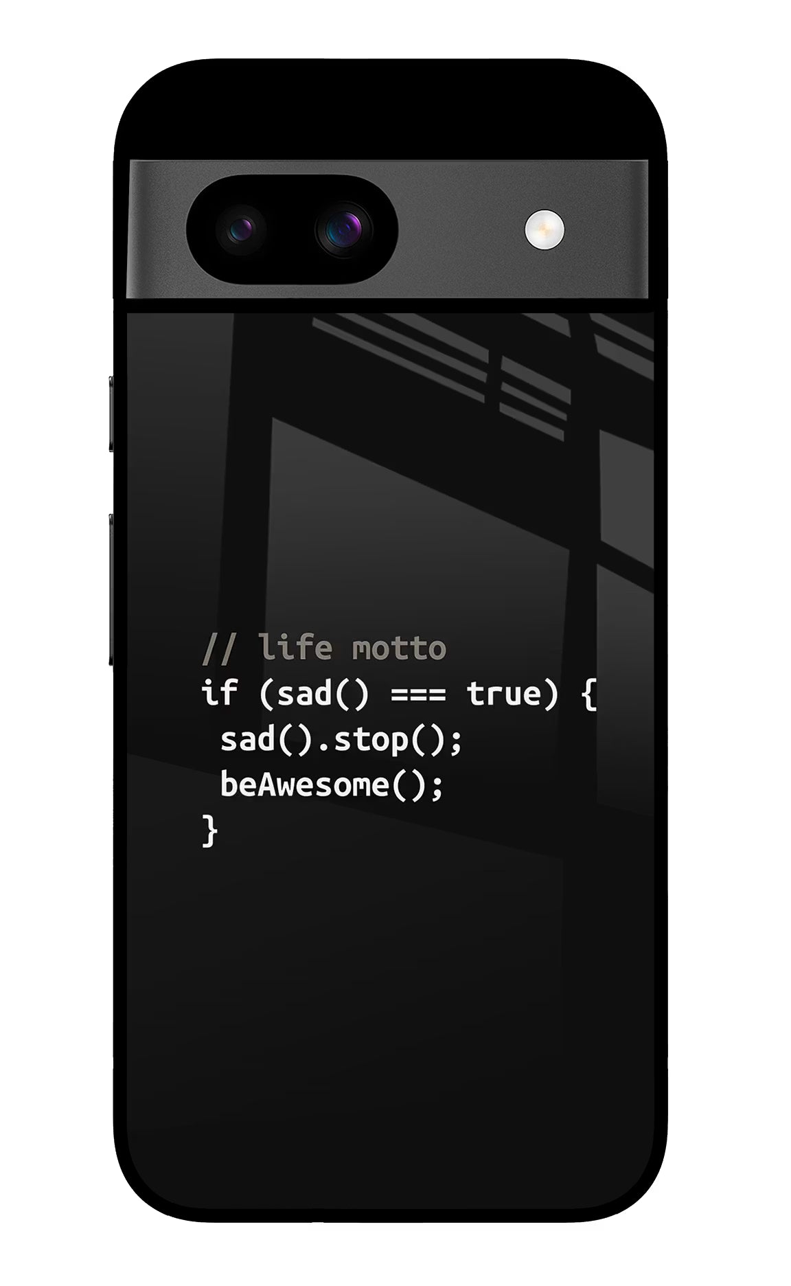 Life Motto Code Google Pixel 8A Glass Case Back Cover by Casekaro