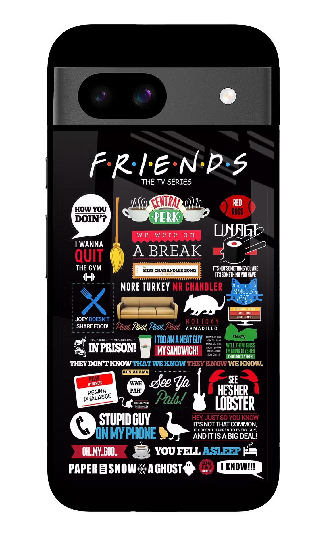 FRIENDS Google Pixel 8A Glass Case Back Cover by Casekaro