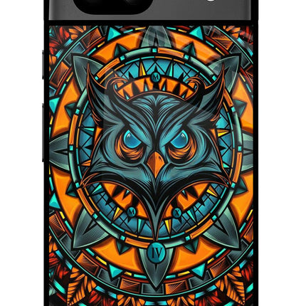 Angry Owl Art Google Pixel 8A Glass Case Back Cover by Casekaro