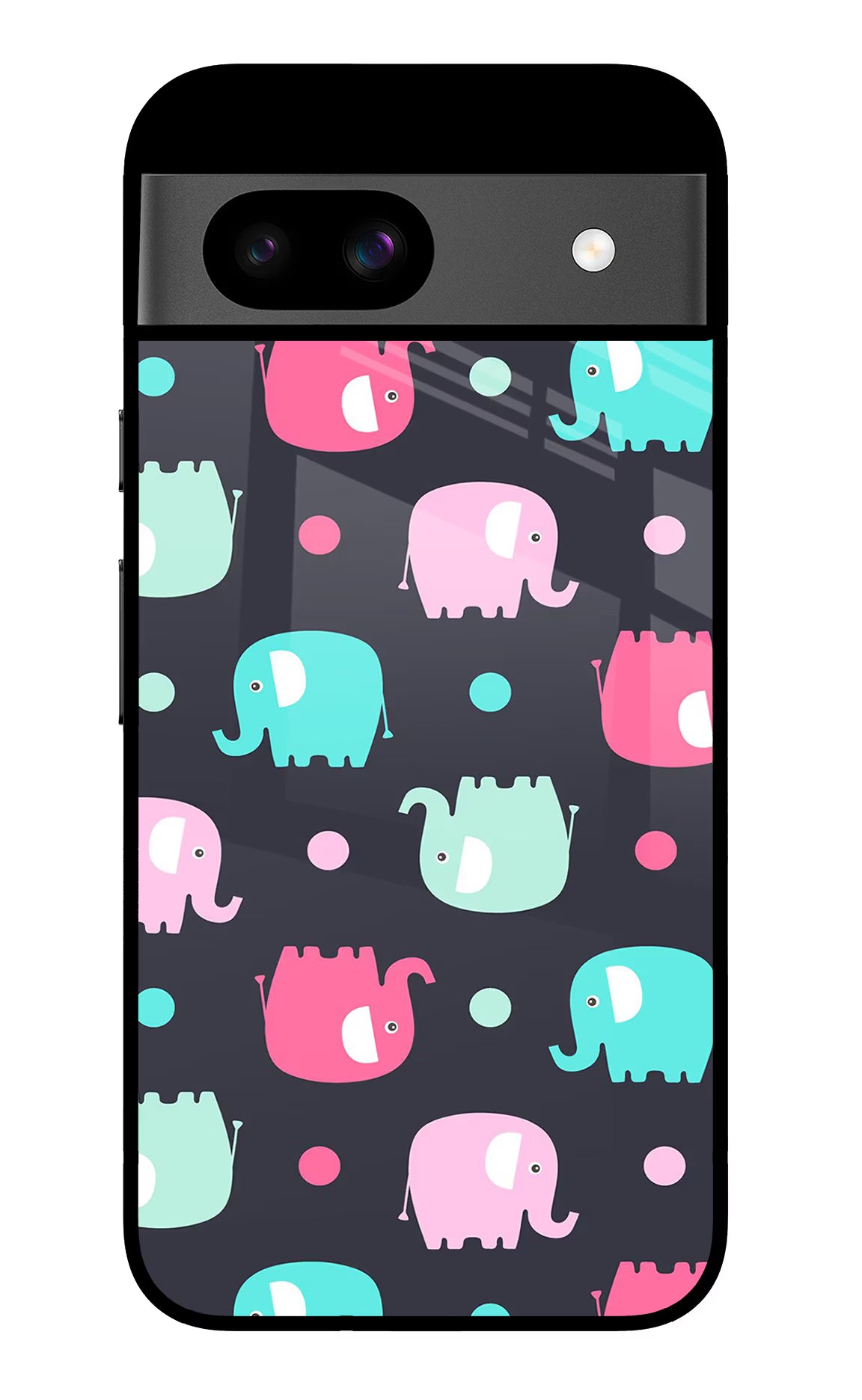 Elephants Google Pixel 8A Glass Case Back Cover by Casekaro
