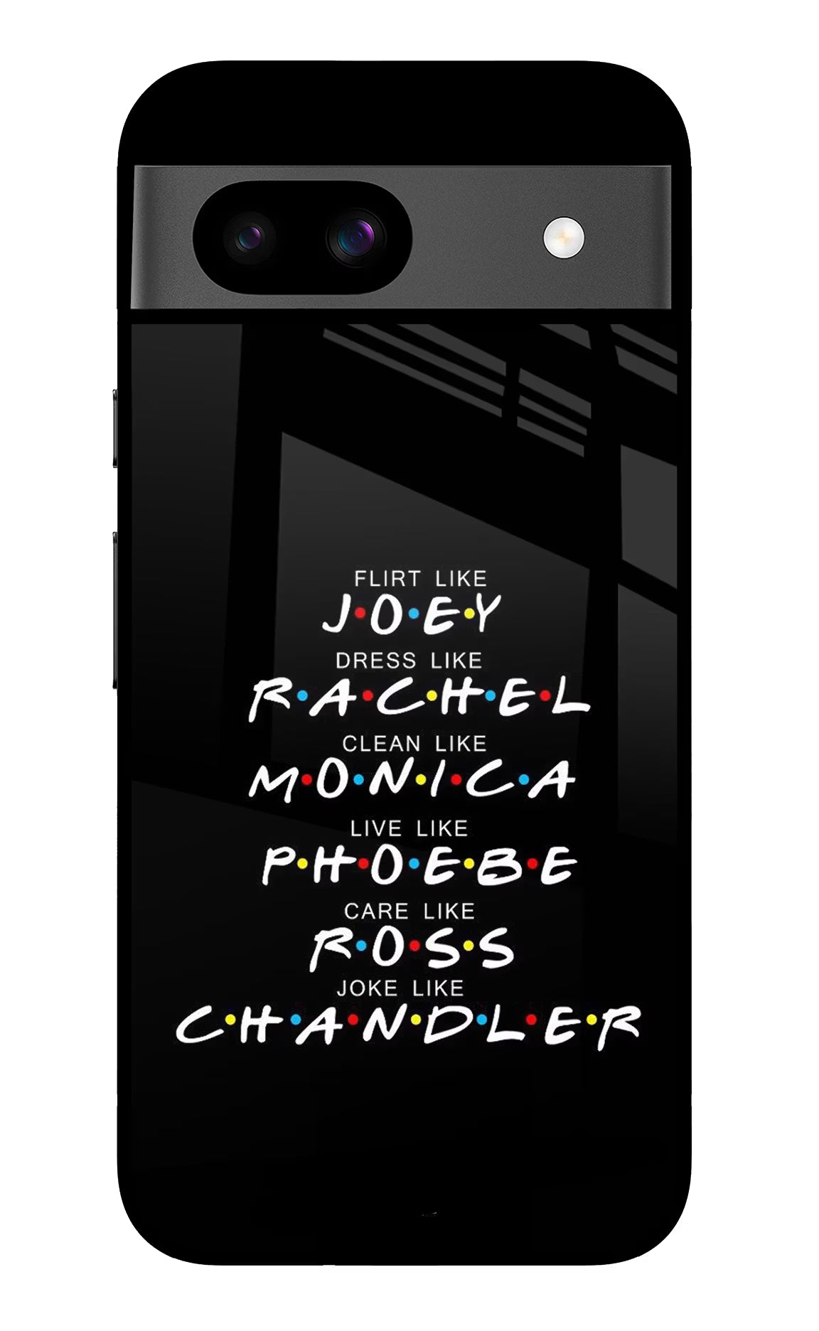 FRIENDS Character Google Pixel 8A Glass Case Back Cover by Casekaro