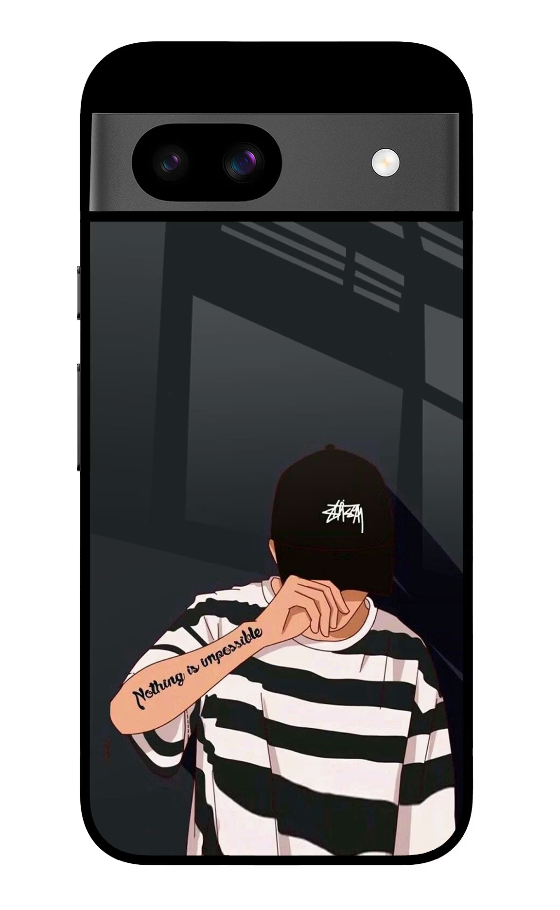 Aesthetic Boy Google Pixel 8A Glass Case Back Cover by Casekaro