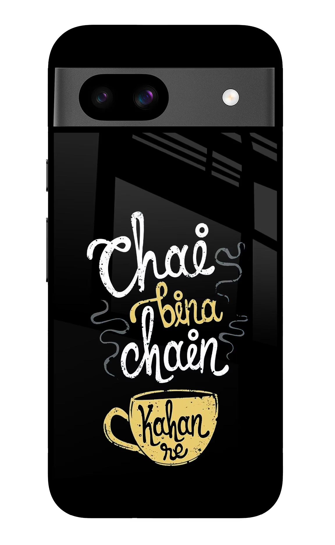 Chai Bina Chain Kaha Re Google Pixel 8A Glass Case Back Cover by Casekaro