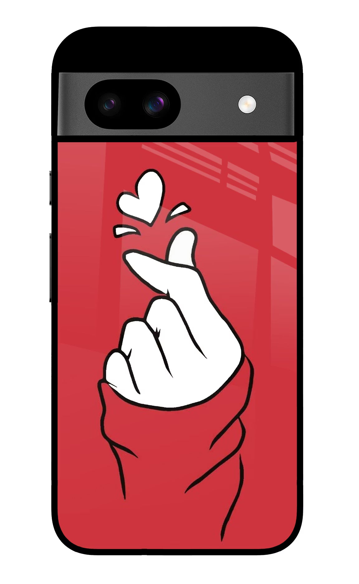 Korean Love Sign Google Pixel 8A Glass Case Back Cover by Casekaro