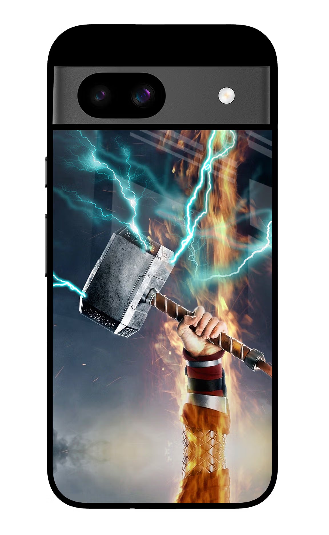 Thor Hammer Mjolnir Google Pixel 8A Glass Case Back Cover by Casekaro