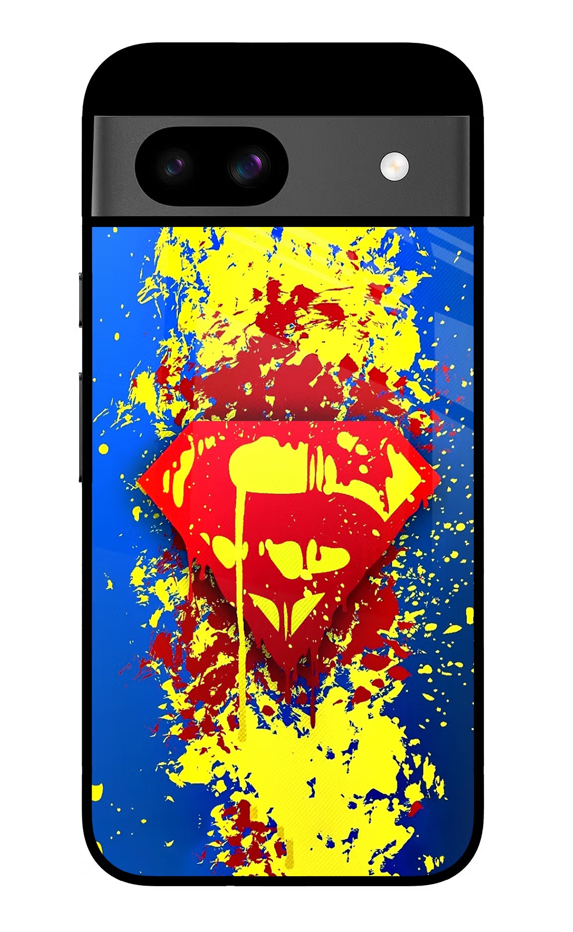 Superman logo Google Pixel 8A Glass Case Back Cover by Casekaro