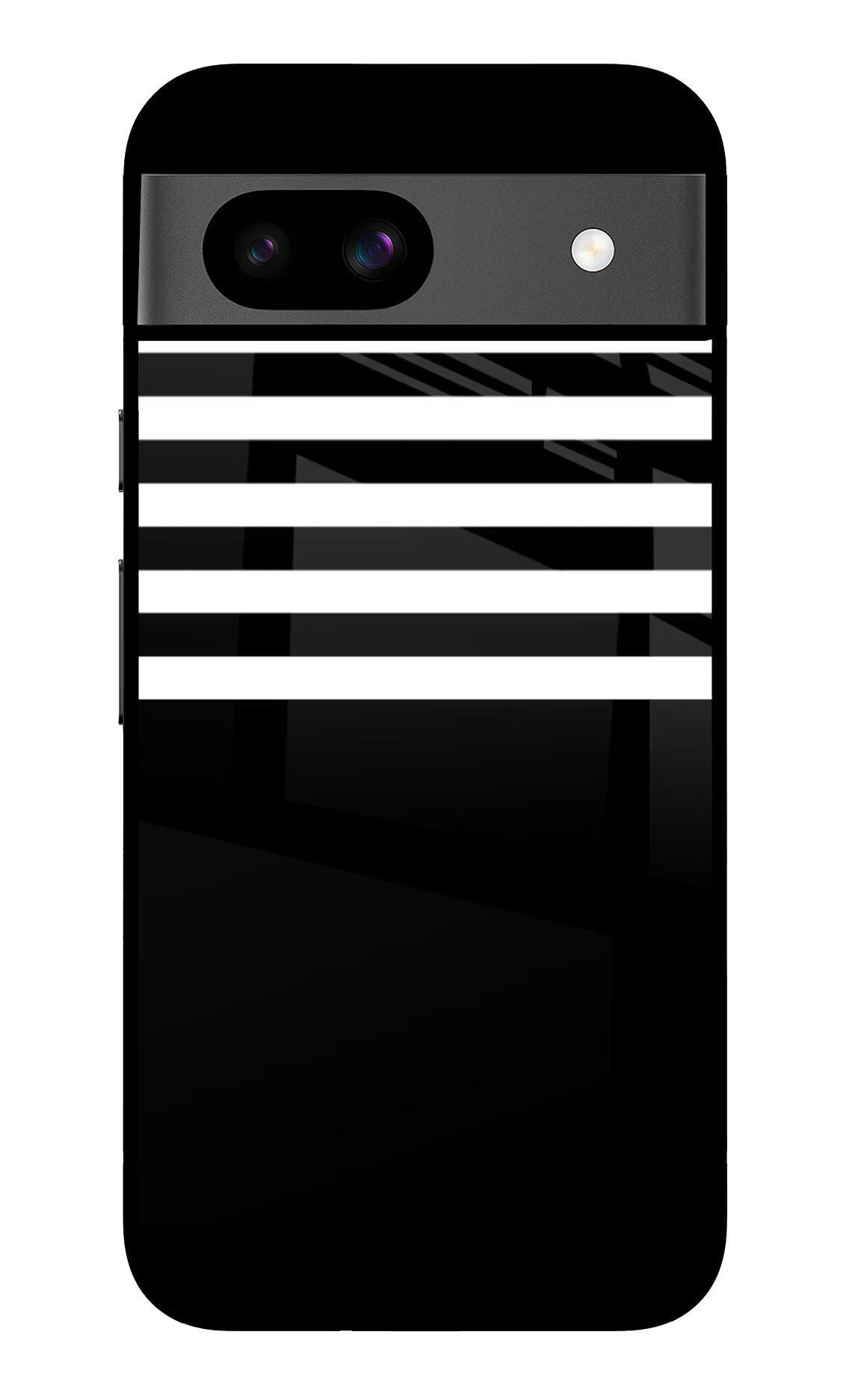 Black and White Print Google Pixel 8A Glass Case Back Cover by Casekaro