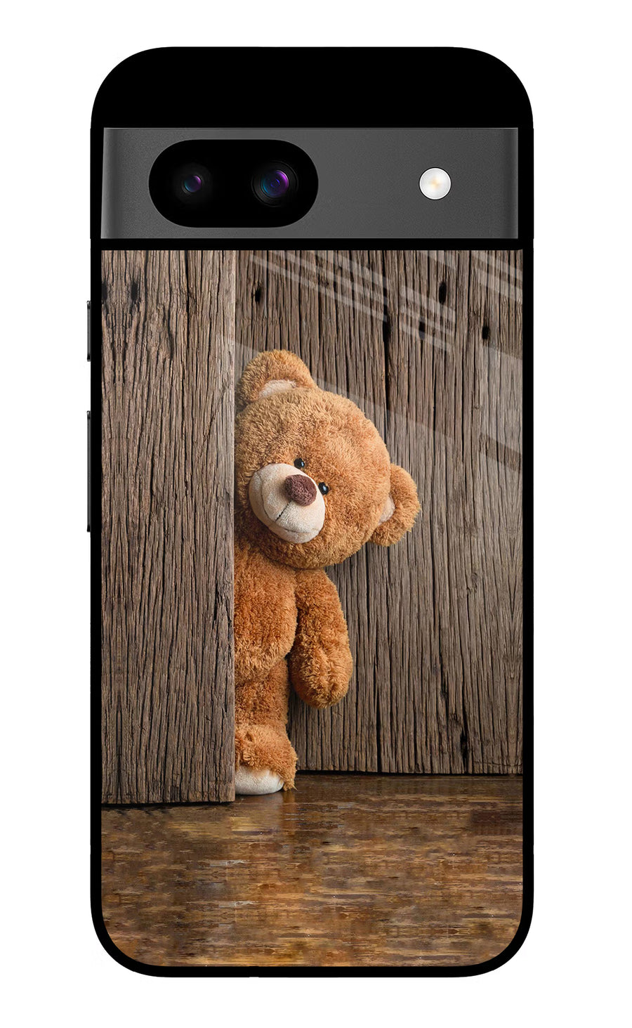 Teddy Wooden Google Pixel 8A Back Cover, Glass case