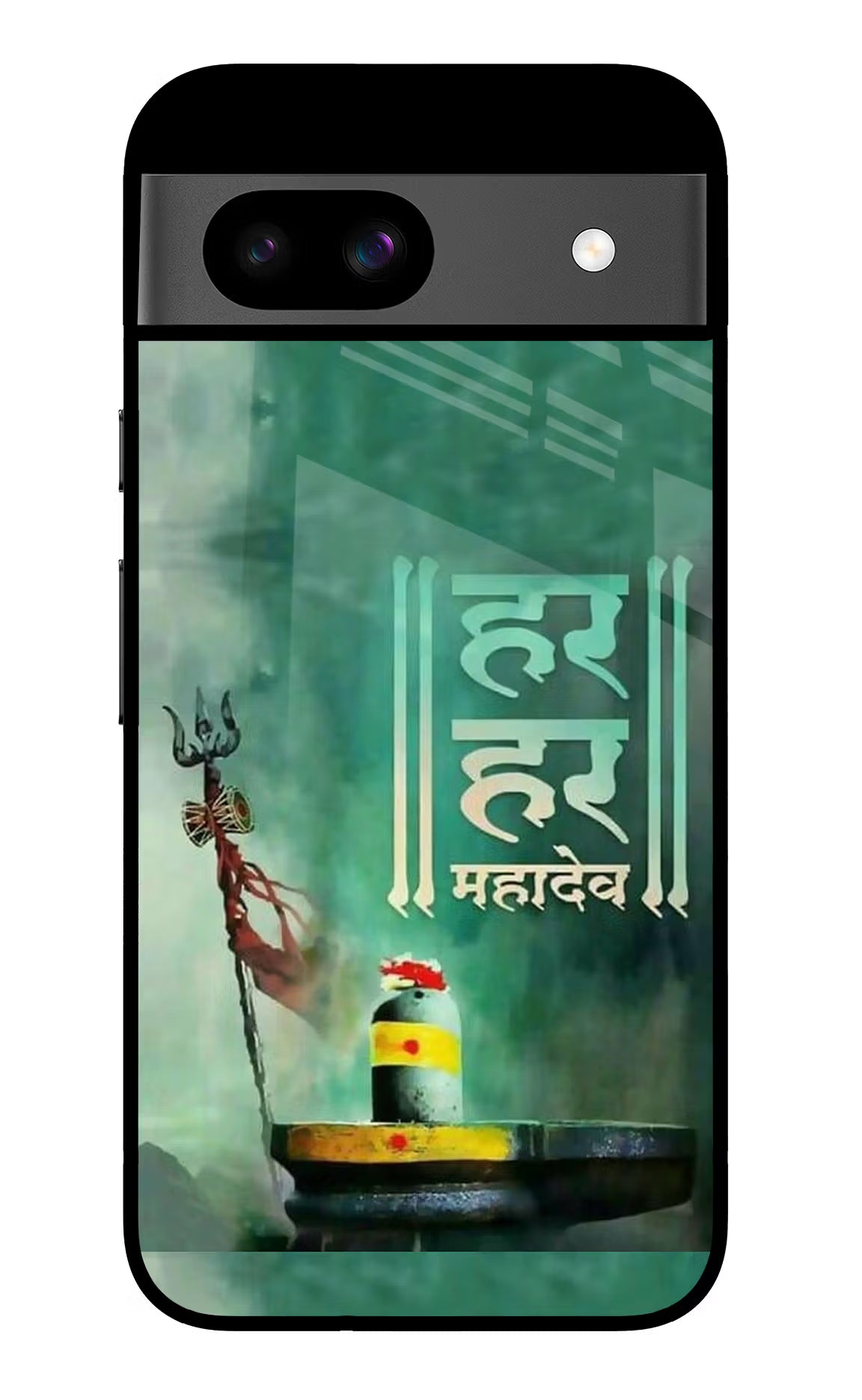 Har Har Mahadev Shivling Google Pixel 8A Glass Case Back Cover by Casekaro