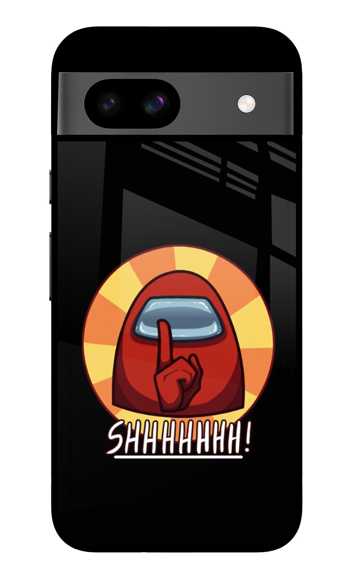 Among Us Shhh! Google Pixel 8A Glass Case Back Cover by Casekaro