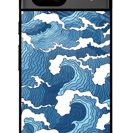 Blue Waves Google Pixel 8A Glass Case