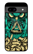 Green Owl Google Pixel 8A Glass Case