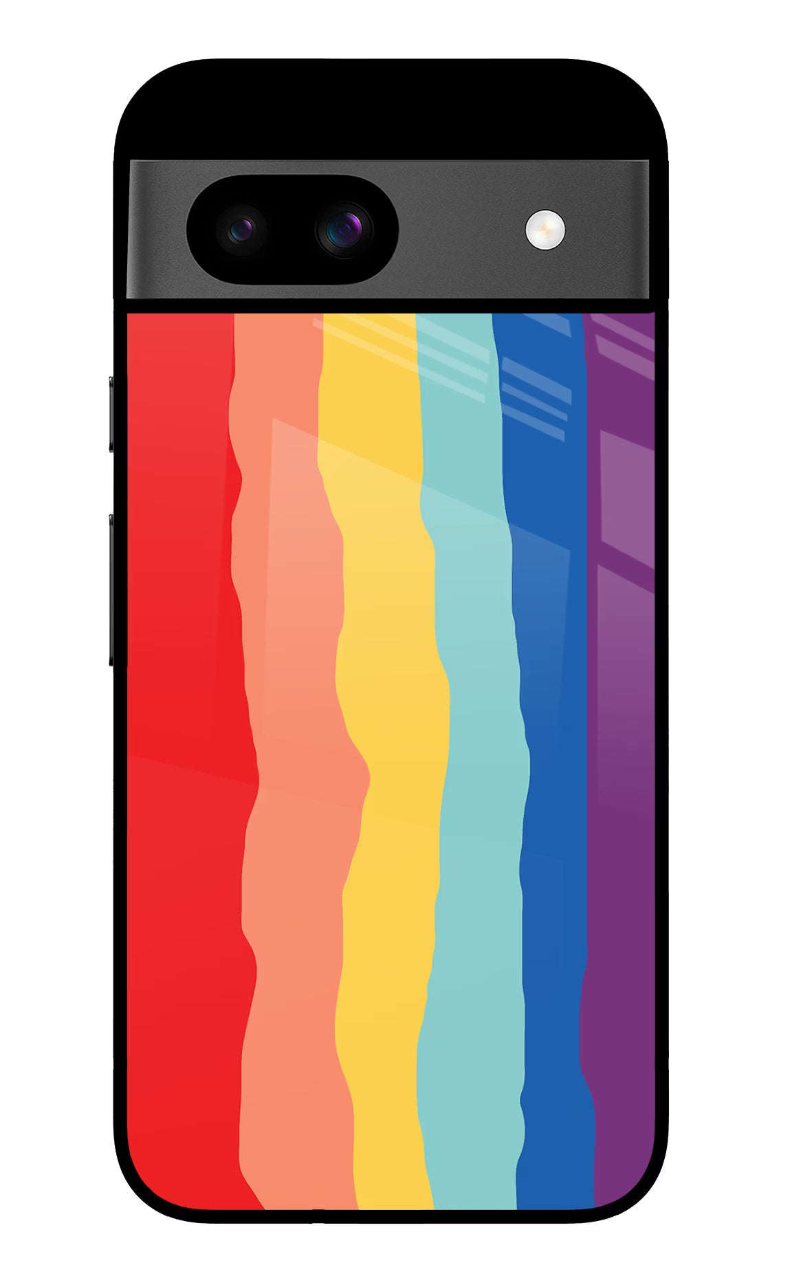 Rainbow Google Pixel 8A Glass Case Back Cover by Casekaro