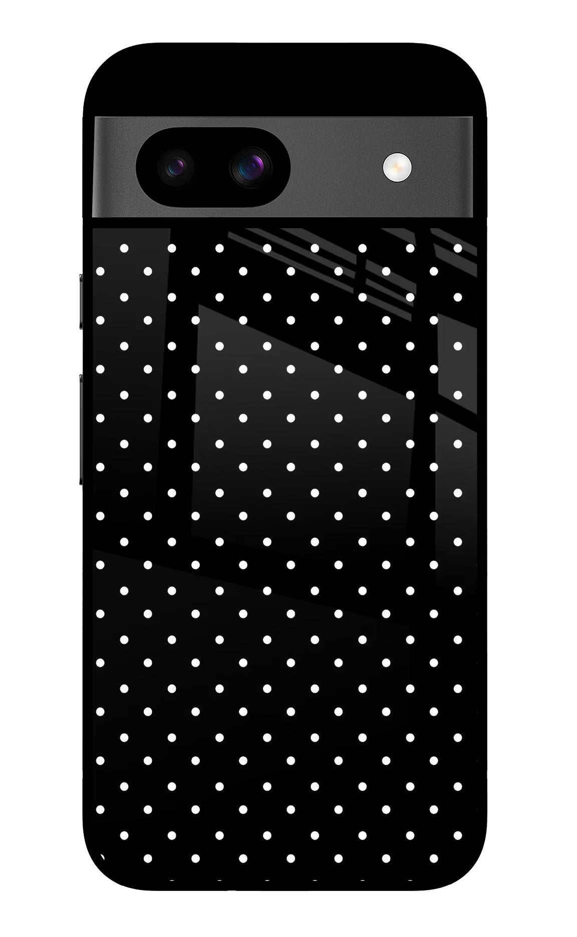 White Dots Google Pixel 8A Glass Case Back Cover by Casekaro