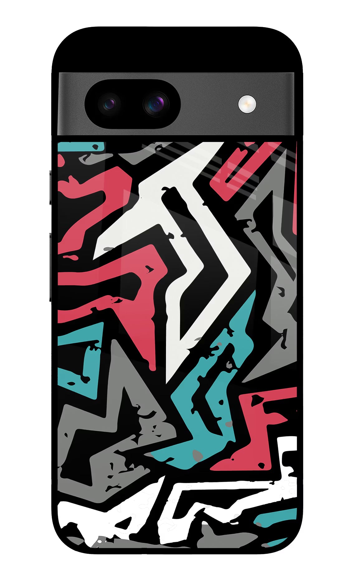 Geometric Graffiti Google Pixel 8A Glass Case Back Cover by Casekaro