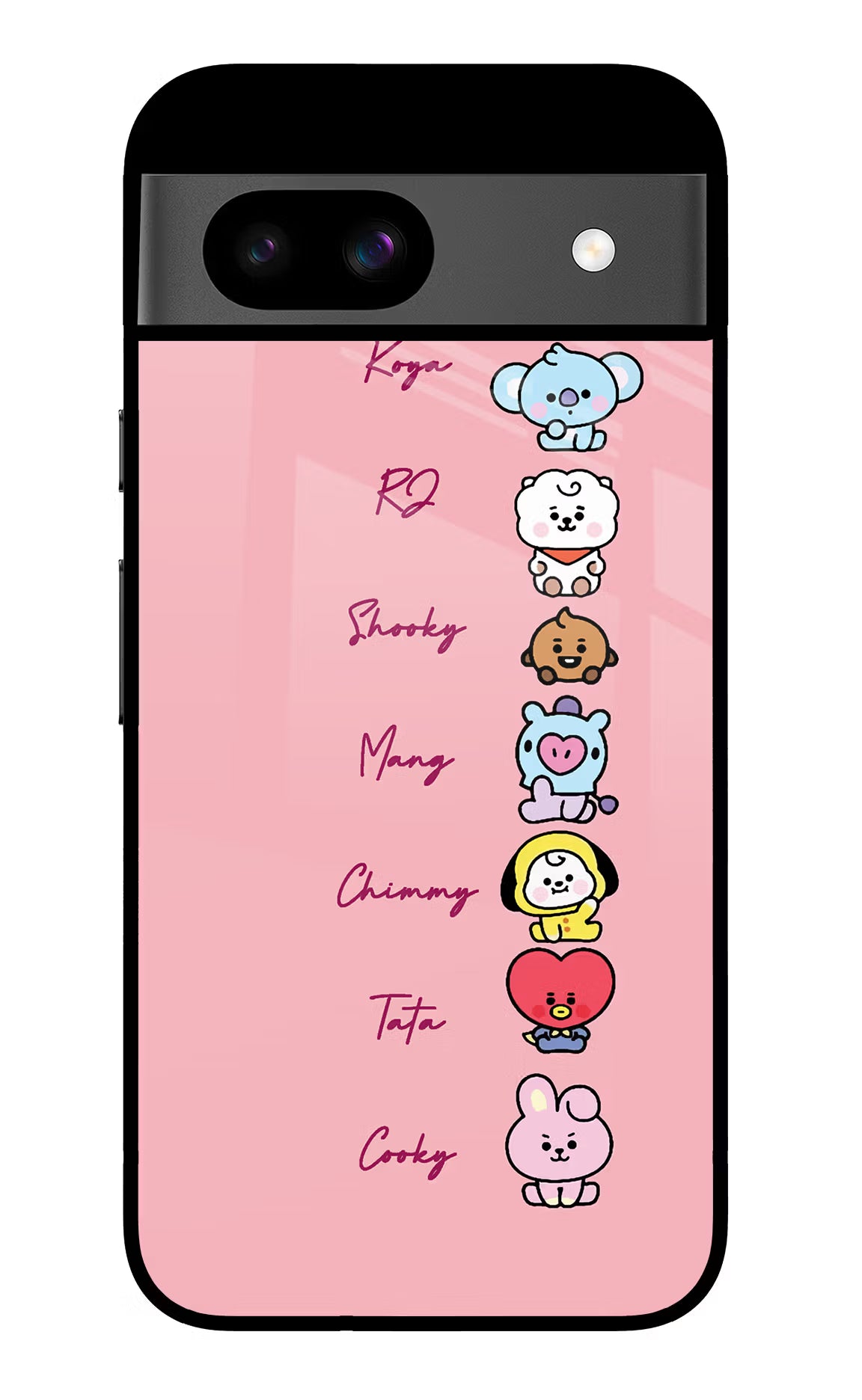 BTS names Google Pixel 8A Glass Case Back Cover by Casekaro