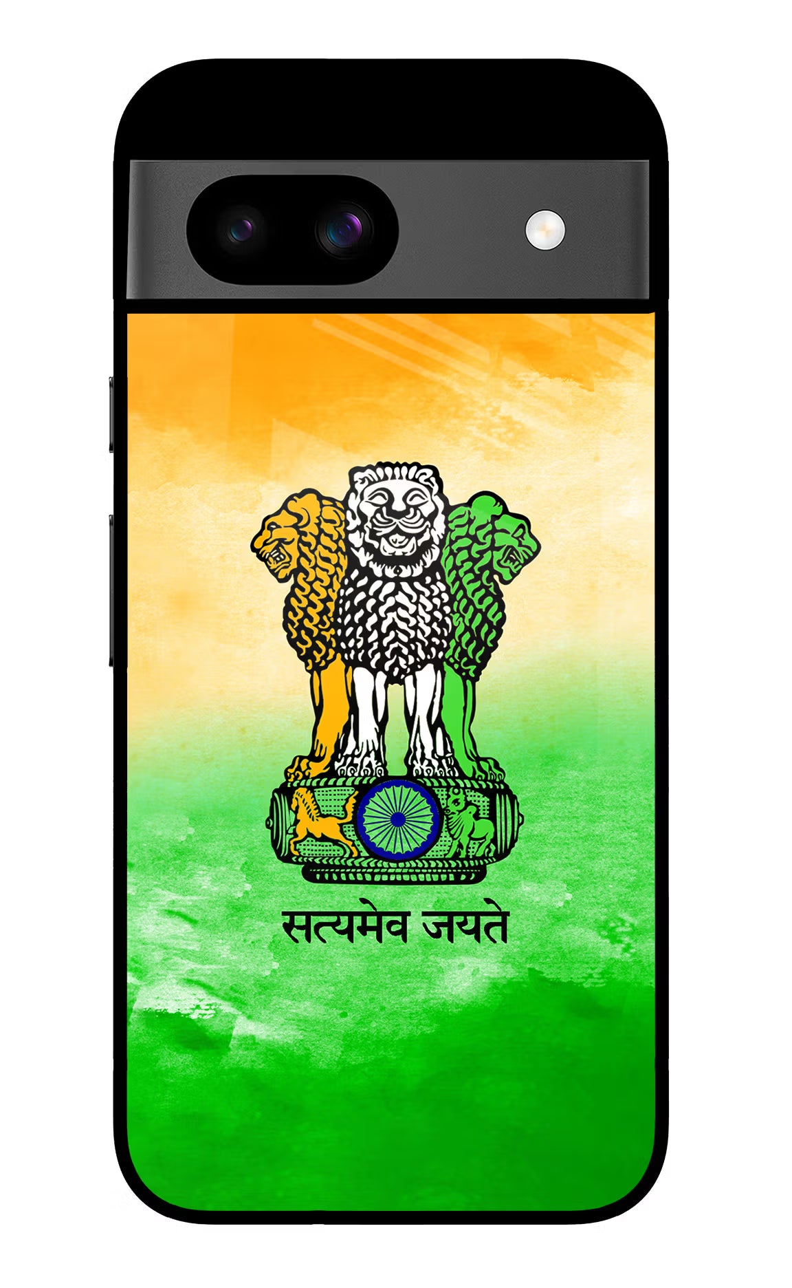 Satyamev Jayate Flag Google Pixel 8A Glass Case Back Cover by Casekaro