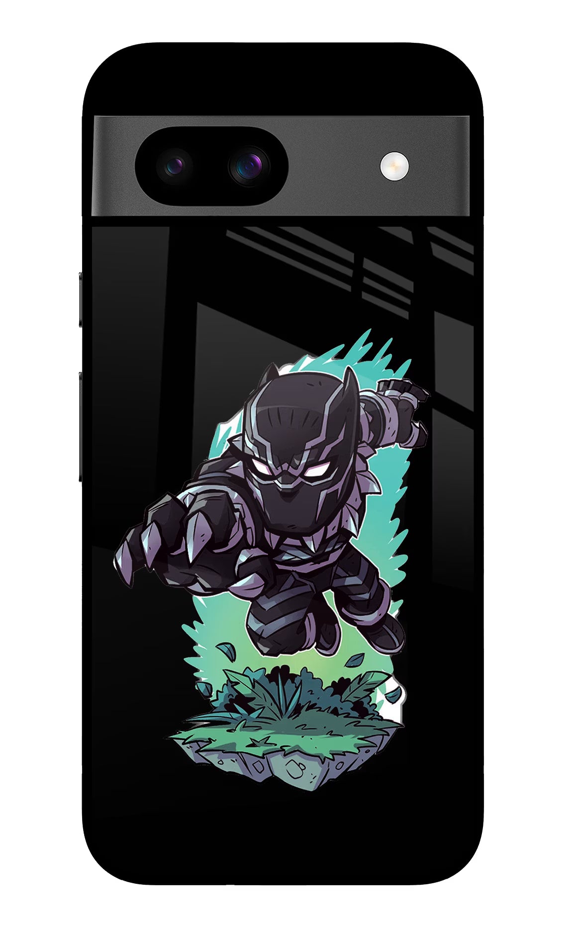 Black Panther Google Pixel 8A Glass Case Back Cover by Casekaro