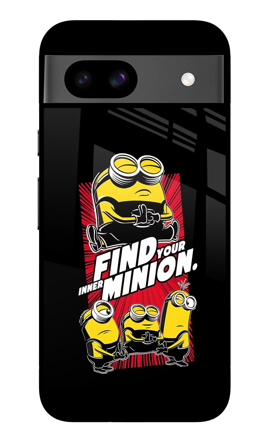 Find your inner Minion Google Pixel 8A Glass Case Back Cover by Casekaro